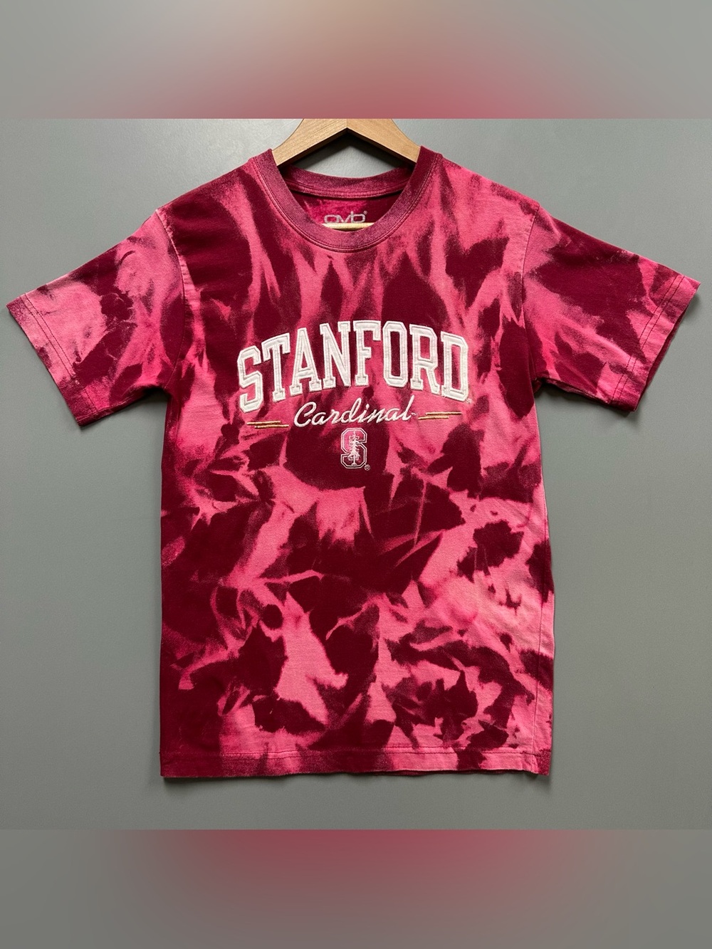 Vintage Stanford Cardinal Womans Shirt Size Sm Embroidered College Logo Tie-dye